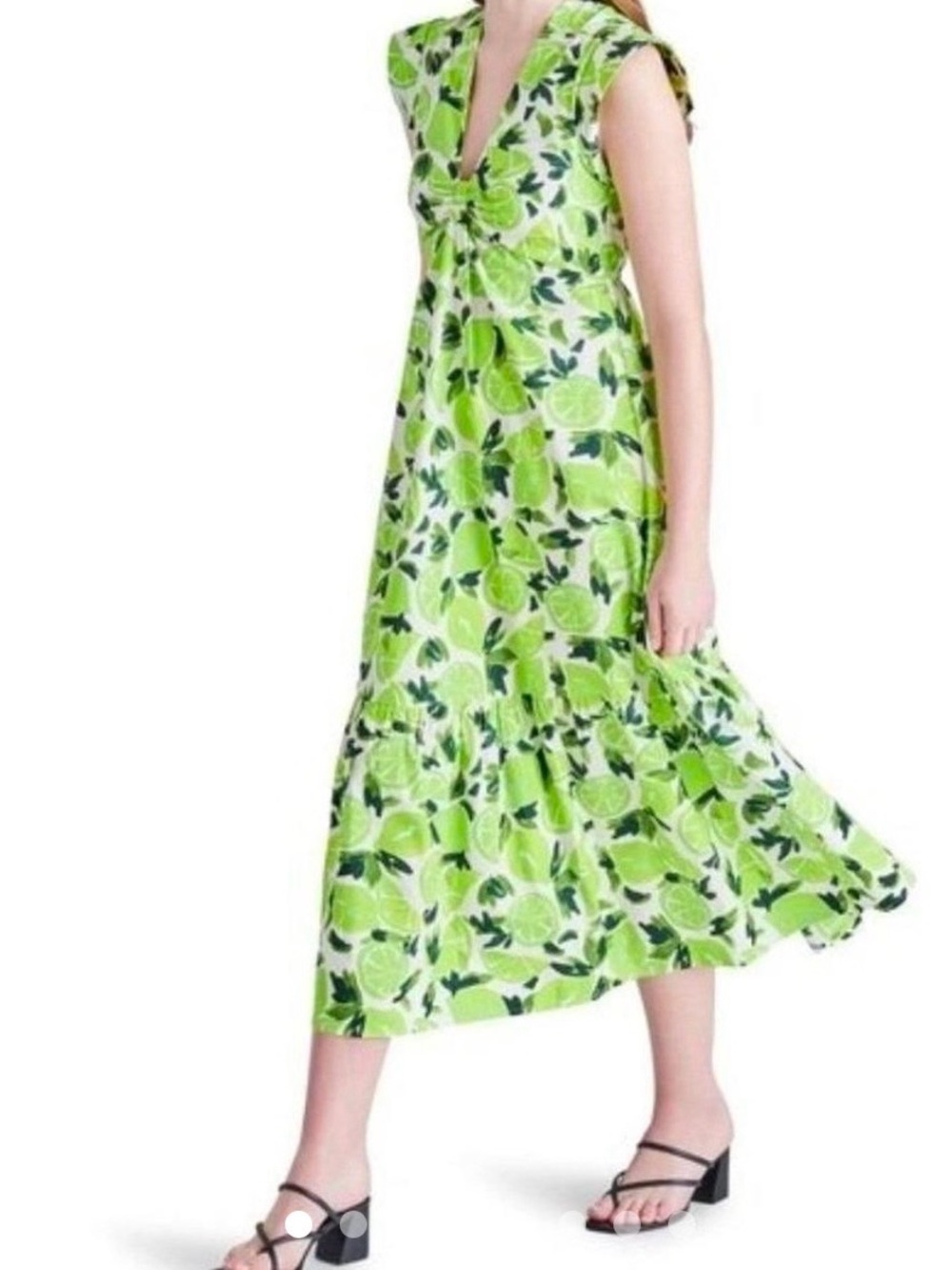 Steve Madden Lime Green Citrus Print Maxi Dress